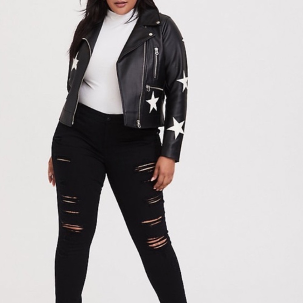 Torrid Star Faux Leather Jacket New Size 3